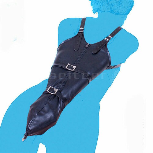 Lockable Leg/Arm Binder Behind Back Straight Glove Shoulder Strap Jacket BDSM - Picture 39 of 75