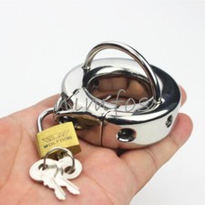 Scrotum Pendants Stainless Steel Penis Restraint Ring with Testicle Rings