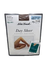 Vintage Sears Nice Touch Day Sheer non control top Pantyhose Sandstone Size D