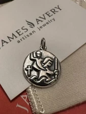 Retired JAMES AVERY Sterling Silver ST. CHRISTOPHER PENDANT CHARM MEDALLION