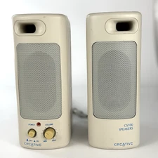 Creative CS100 Computer Speakers - No Power Adapter - Tested
