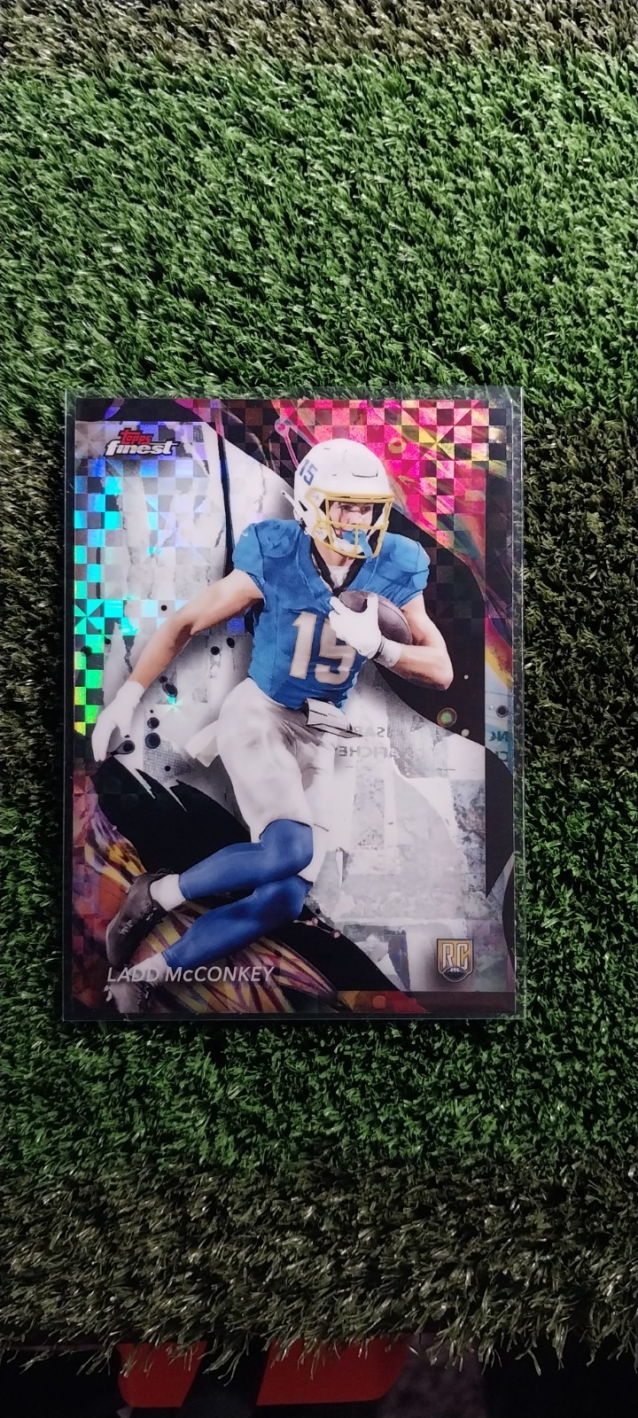 2024 Topps Finest Ladd McConkey #186 Uncommon X-Fractor Rookie RC