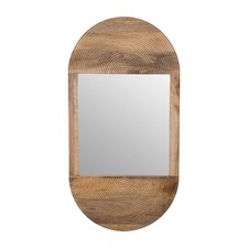 Wood, 34" Lx18 W Oval Mirror, Brown, Oval, Mango Wood, Contemporary, 34" L X ...