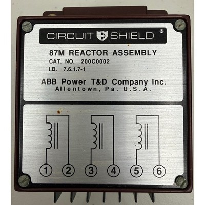 ABB Circuit Shield 87M Reactor Assembly 200C0002 Industrial Relay Component