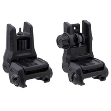 NEW Gen III Flip Up Sights Front & Rear Black Polymer 20mm Picatinny Mount