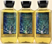 QTY 3 - Bath  Body Works WICKED VANILLA WOODS Body Wash Shower Gel 10oz