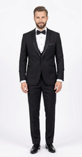 Moda Color Men's Luxury 4-Pcs. Tuxedo Set - 100 Wool - Shawl Lapel - Size 40