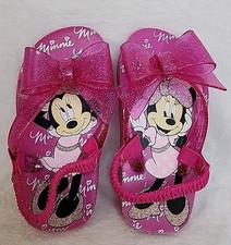Minnie Mouse Slingback Flip Flops 7/8 Little Girls Pink Sandals