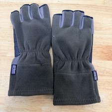 Patagonia Fingerless Fleece Gloves Gray Black Padded Palm