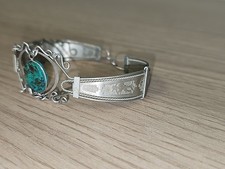 Bracelet fantaisie vintage en métal argenté - Style rétro