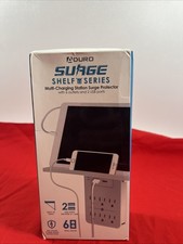 Aduro Multi-Charging Station Surge Protector w/6 Oulets 2 USB Ports Shelf