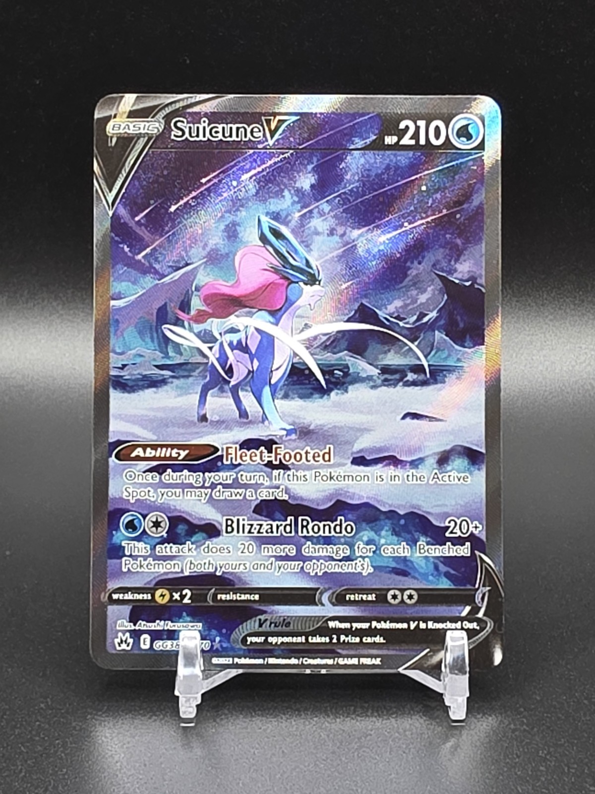 Suicune V GG38/GG70 NM Galarian Gallery Alt Art - Pokemon TCG Crown Zenith