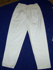 Vintage Gitano White Pants - Pleated Front - 13/14 - Waist Measures 26"