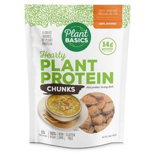 Plant Basics Hearty Plant Protein Unflavored Chunks, 1 lb, NonGMO, Gluten F...