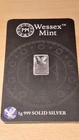 Wessex Mint 1g .999 Solid Silver Bar - Eagle Design - gift collectable silver