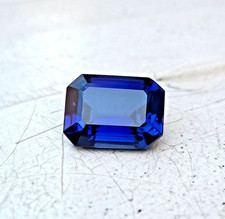Certified 19 Ct Natural Ceylon Blue Sapphire Emerald Cut Loose Gemstone
