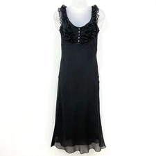 Laundry By Shelli Segal Silk Dress Womens 4 VTG Y2K Whimsigoth Fairy Grunge