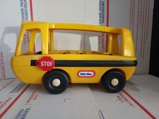 Vintage Little Tikes School Bus Toddle Tots Vehicle Toy USA Made - T6#26