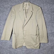 Ermenegildo Zegna Blazer Mens 42 Beige Pinstripe Wool Sport Coat Classic Italy