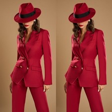 Red Women Suits Party Prom Wedding Formal Office Wear Ladies Outfit Blazers