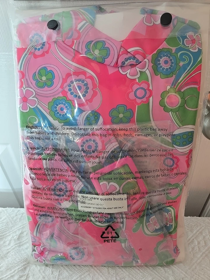 Groovy Hippie Girl 60's Retro Dress/Belt Halloween Costume Womens XL 160-180 LB - Image 2 of 4