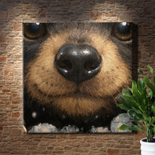 Bear Cub Bubble Bath Art Print Paws on Bathtub Rim Cute Scene