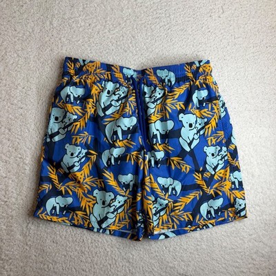 Vilebrequin Koala Print Swim Trunks XXL Blue Yellow Moorea Board