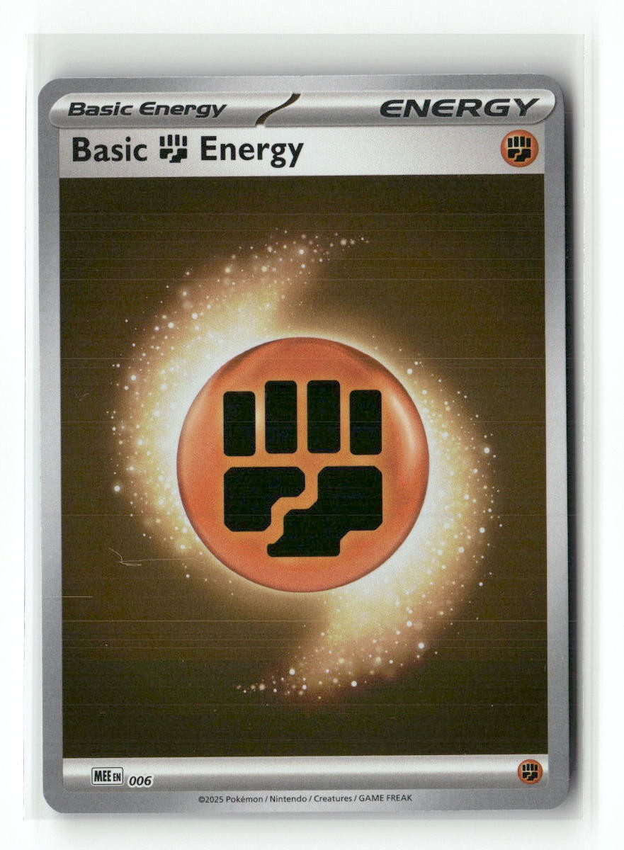 Basic Fighting Energy - 006 6 Mega Evolution Energies Pokemon Reverse Holo NM