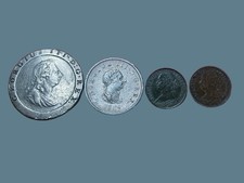 4 George lll Cartwheel Penny,  Half Penny,  Victorian Farthing 1866, 1872