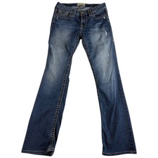 Big Star New Hazel Bootcut Jeans Womens 27 Blue Cotton Medium Wash Distressed