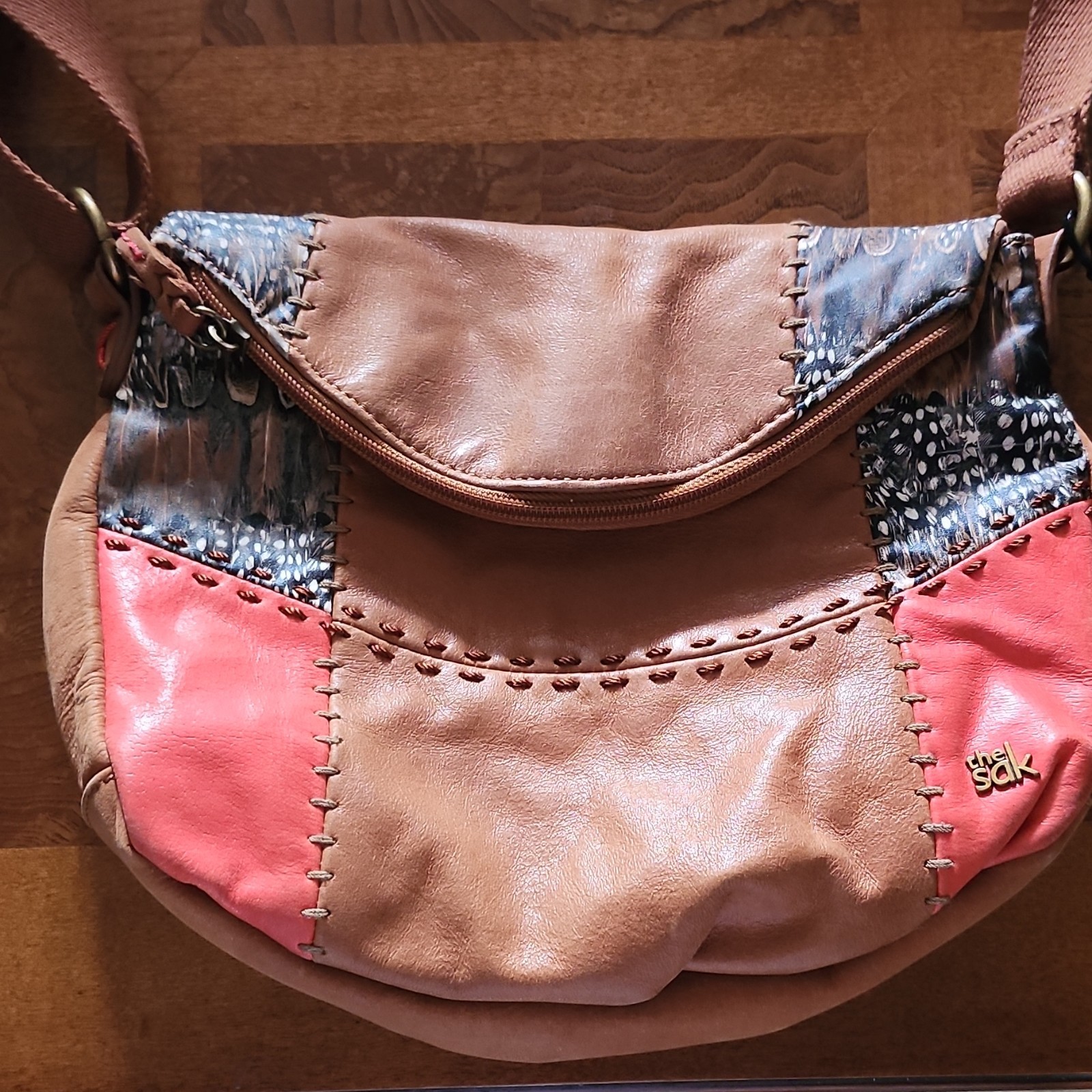 The Sak Patchwork Shoulder Bag with Stitching in … - image 1