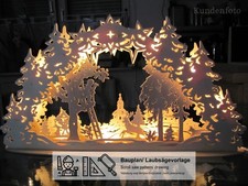 Laubsägevorlage Schwibbogen Jägerstand Wald Tiere Jäger 5 Ebenen 50cm Laubsägen