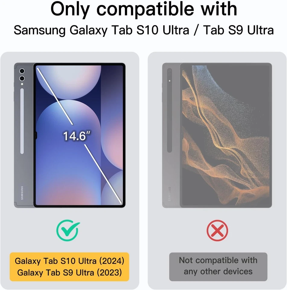 JETech Case for Samsung Galaxy Tab S10 Ultra/Tab S9 Ultra 14.6-Inch Black  - Image 2 of 4