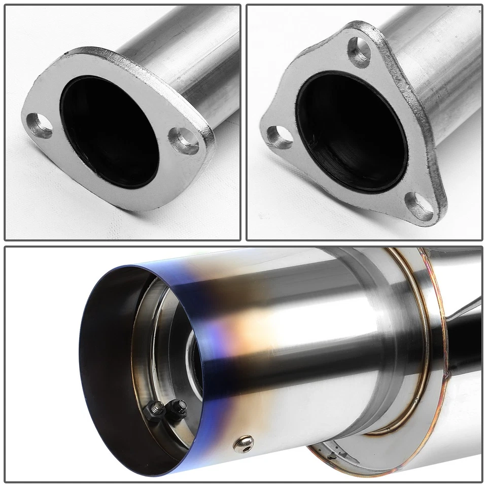 SISTEMA DE ESCAPE TRASERO RACING CAT SILENCIADOR PUNTA QUEMADA 4" PARA 97-01 PRELUDE BB6 H22A4 Foto 3 de 4