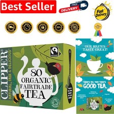 Savor Clipper Organic Everyday Black Teabags: 80 Count Eco-Friendly Choice 0.07 per strip