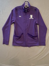Northwestern Wildcats Jacket Womens S Purple Pre-Game Woven Windbreaker UA