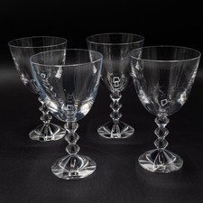 Baccarat France Crystal Vega Tall Water Goblet Glasses 7 1/8" - Set of 4