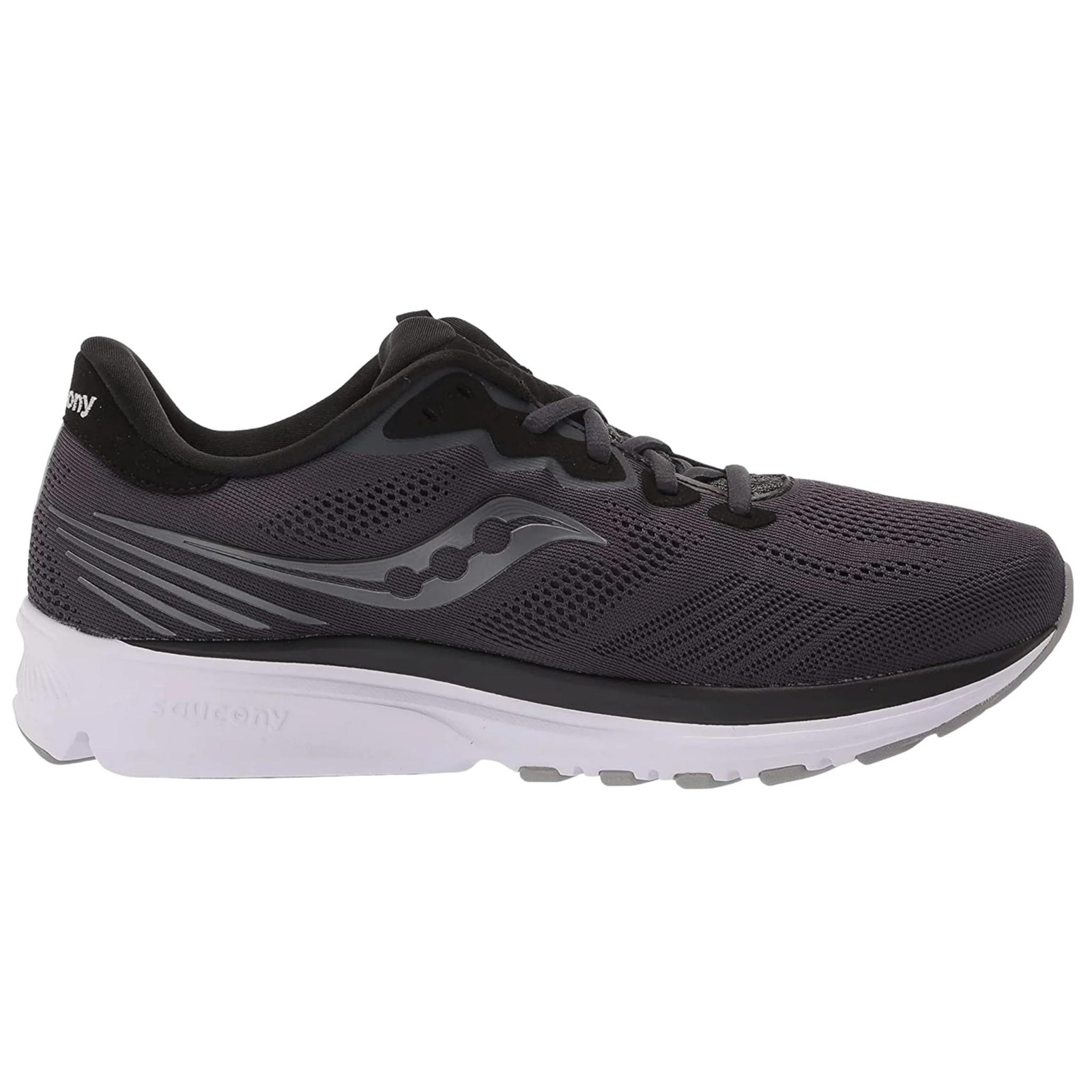 Saucony Mens Ride14 Running Shoe, Charcoal/Black thumbnail 4