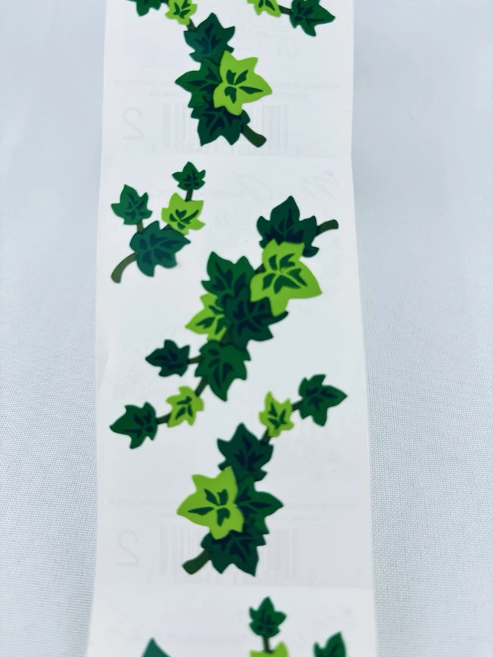 Álbum de recortes vintage 1996 Mrs. Grossman's pegatinas rollo flor hiedra verde Foto 2 de 4