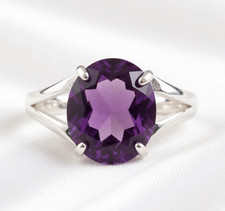 African Amethyst Gemstone 925 Sterling Silver Handmade Jewelry Ring All Size