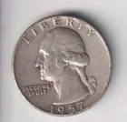 1957-D WASHINGTON QUARTER 25¢ DENVER MINT 90% SILVER COIN UNITED STATES-