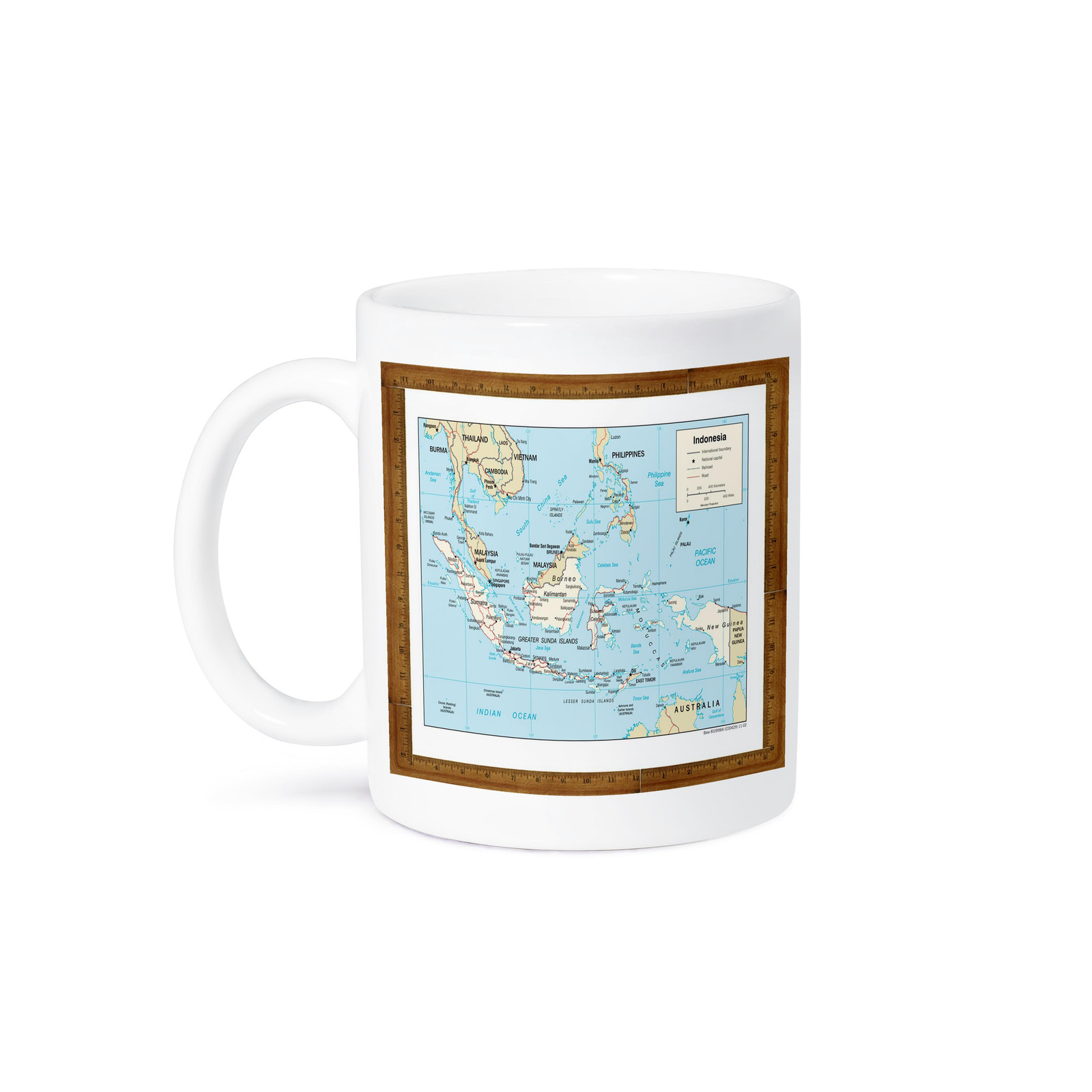 3dRose Modern Map of Indonesian Islands Ceramic Mug