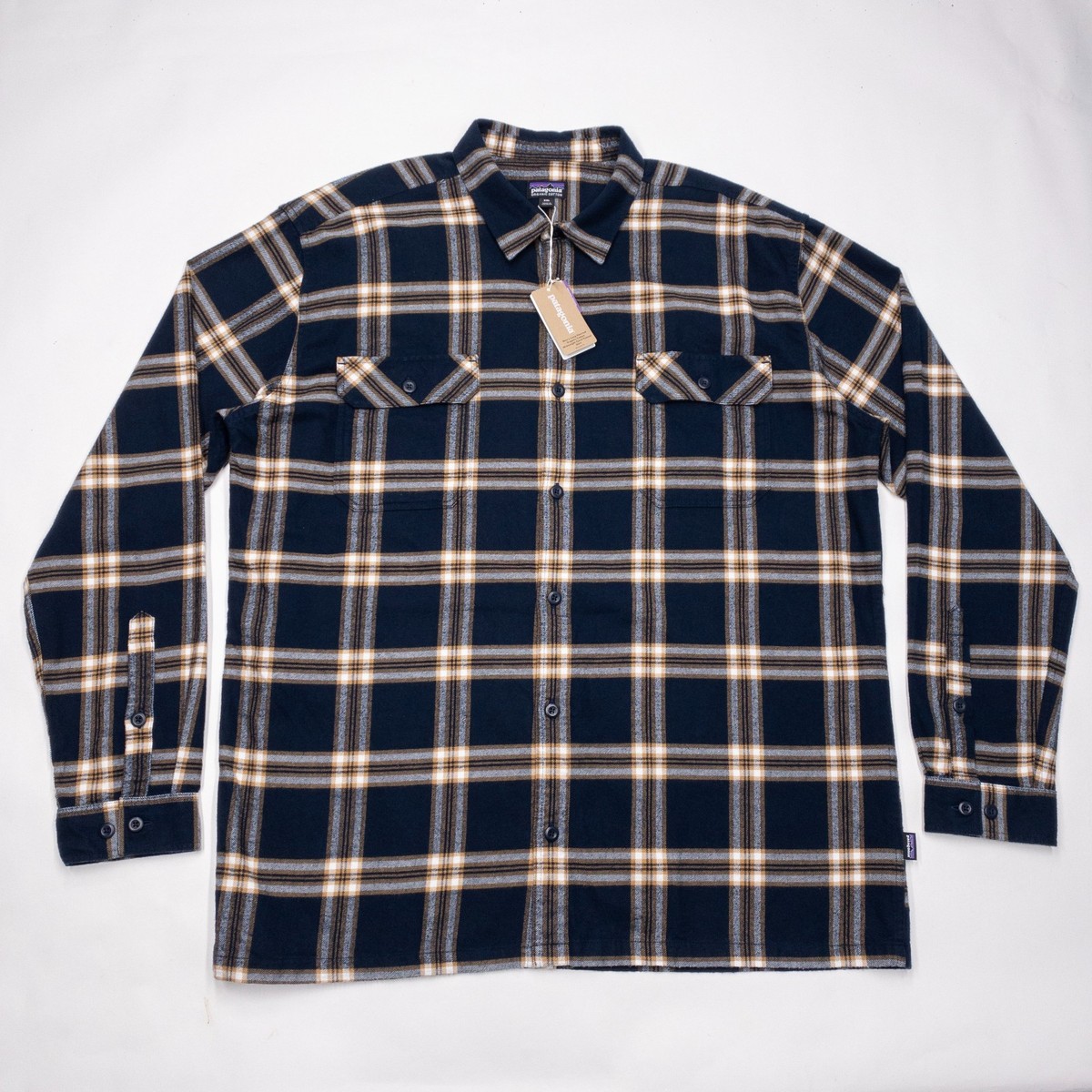Patagonia Fjord Flannel Shirt Men's 2XL Long Sleeve Button-Up