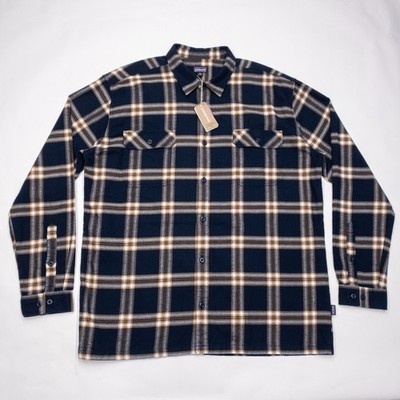 Patagonia Fjord Flannel Shirt Men's 2XL Long Sleeve Button-Up