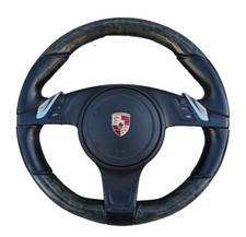 2014-2016 Porsche Panamera Black Steering Wheel Wood Leather Heated Oem 2014-2016 Porsche Panamera Black Steering Wheel Wood Leather Heated Oem