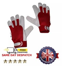 5x Leather light work Safety Mechanics Assembly Workers Gardening Gardener glove