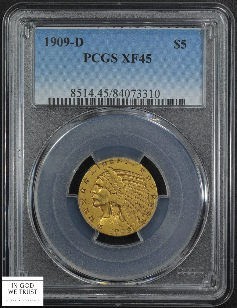 1909 $5 インディアンヘッド・ハーフイーグル 1909 Year Half Eagle $5 US Gold Coins (Pre - 1933) for sale | eBay