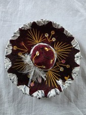 Authentic Vintage 4 1/2" Handmade Velvet Mini Sombrero W/ Sequin