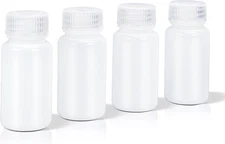 2 Oz Small Plastic Bottles with Caps, Airtight Refillable Wide Mouth Travel Bott