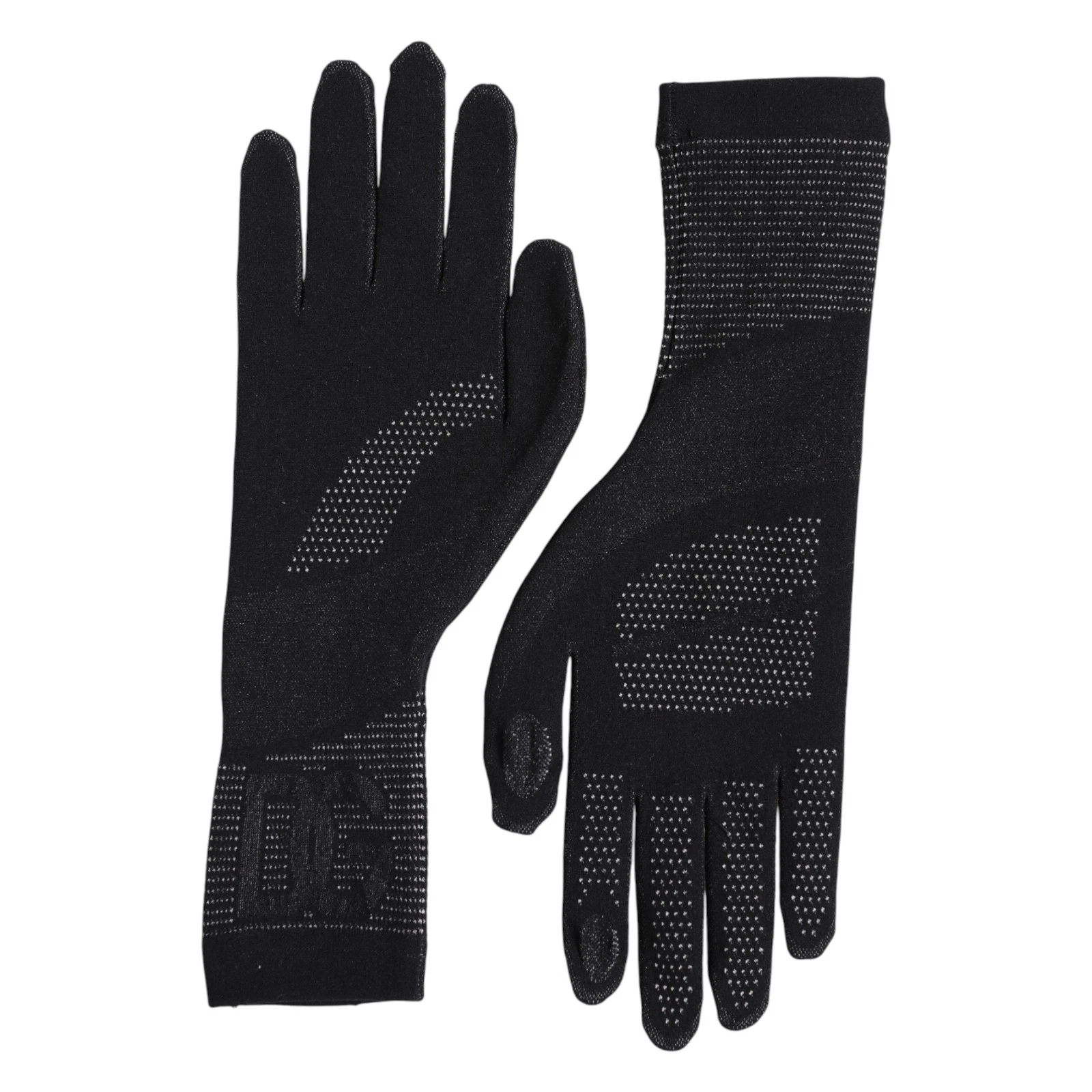 DOLCE & GABBANA Gloves Black DG Logo Cotton Hands Mitten Men s. 9 / M RRP 380usd